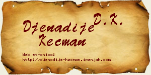 Đenadije Kecman vizit kartica